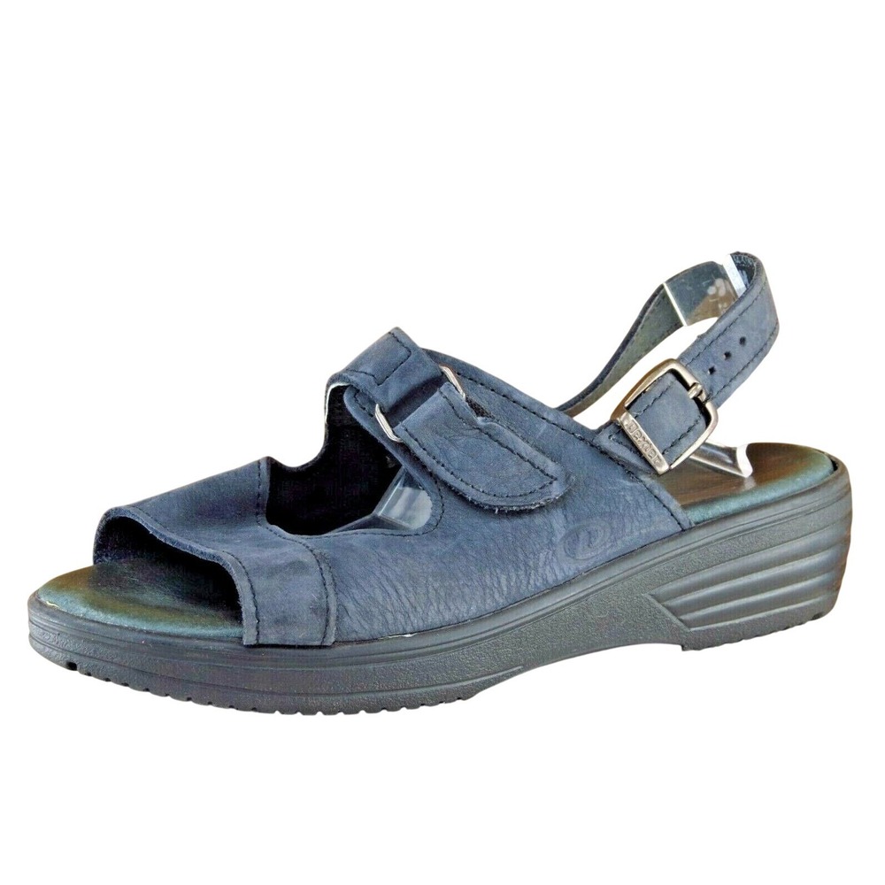 Dexter Size 7 M Navy Blue Slingback Leather Women Sandal Shoes